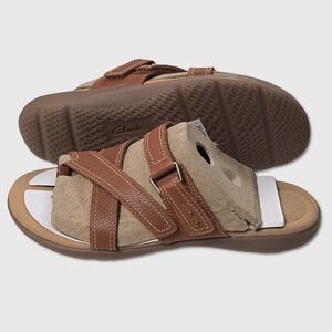 Clarks Elizabelle Bay Leather Sandals - NWT Womens Size 7.5 Tan - #48751-CL